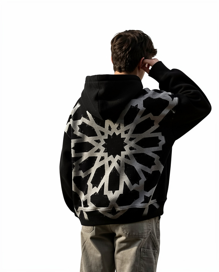 Midnight Islamic Geometry Hoodie - Image 3